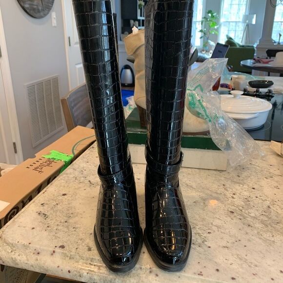 Wanderlust Croc Embossed Waterproof Boots sz 9 - Picture 2 of 6